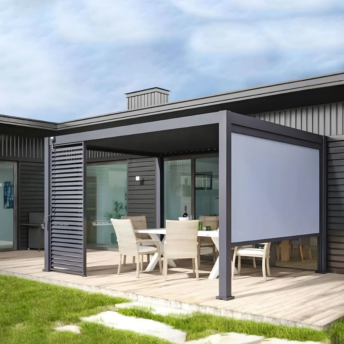 Пергола Aquaviva Лайт Отдельностоящая- 3X3 RAL 7015 (Антрацит)