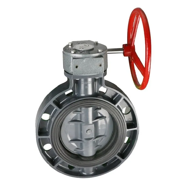 Дисковый межфланцевый затвор ПВХ Era с редуктором, d200 мм