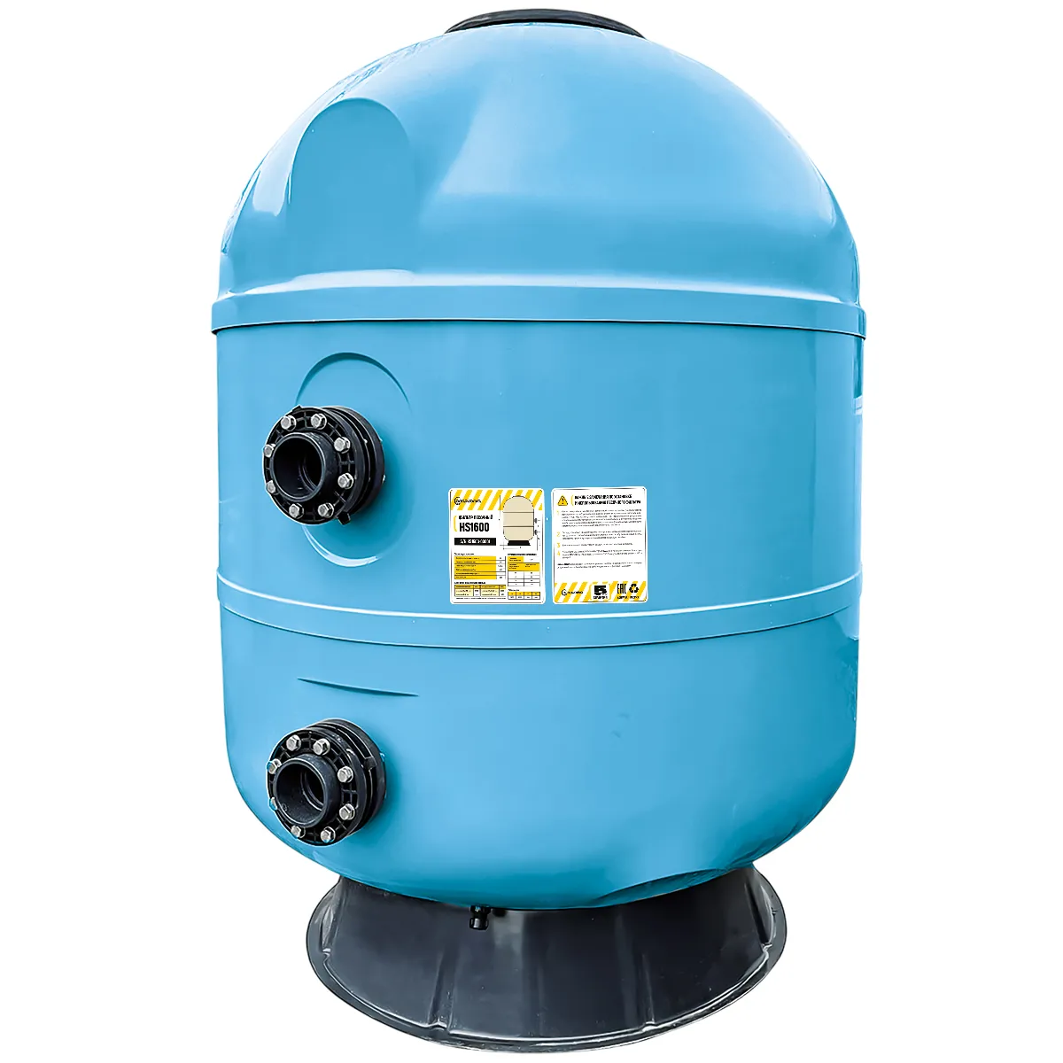 Фильтр AquaViva HS1600 (101 м³/ч , 1600 мм, 4860 кг, 110 мм, 2,5Бар, 1.2 м засыпка)