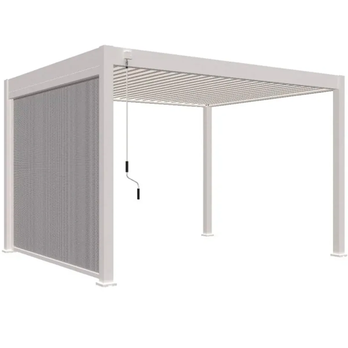 Защитный экран от ветра и солнца (с электроприводом) 3 метра Белый