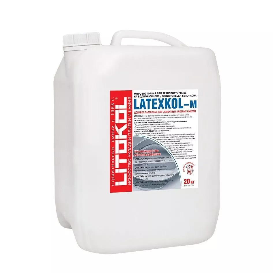 добавка к клею латексная LATEXKOL - м канистра 20 кг белая У1