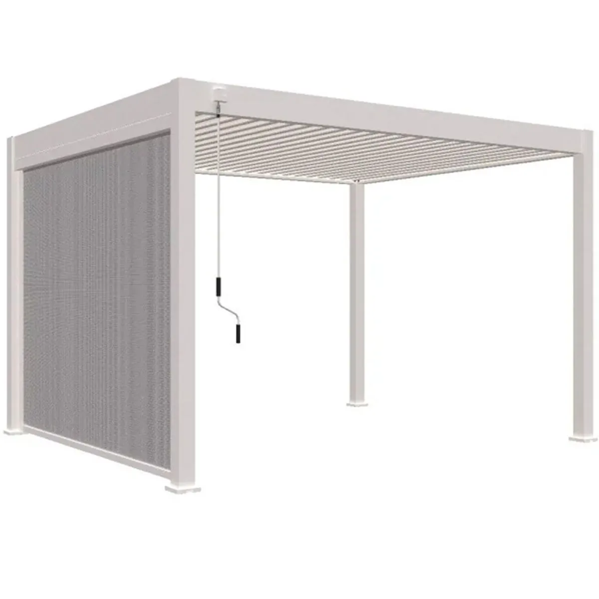 Защитный экран от ветра и солнца (с электроприводом) 4 метра Белый