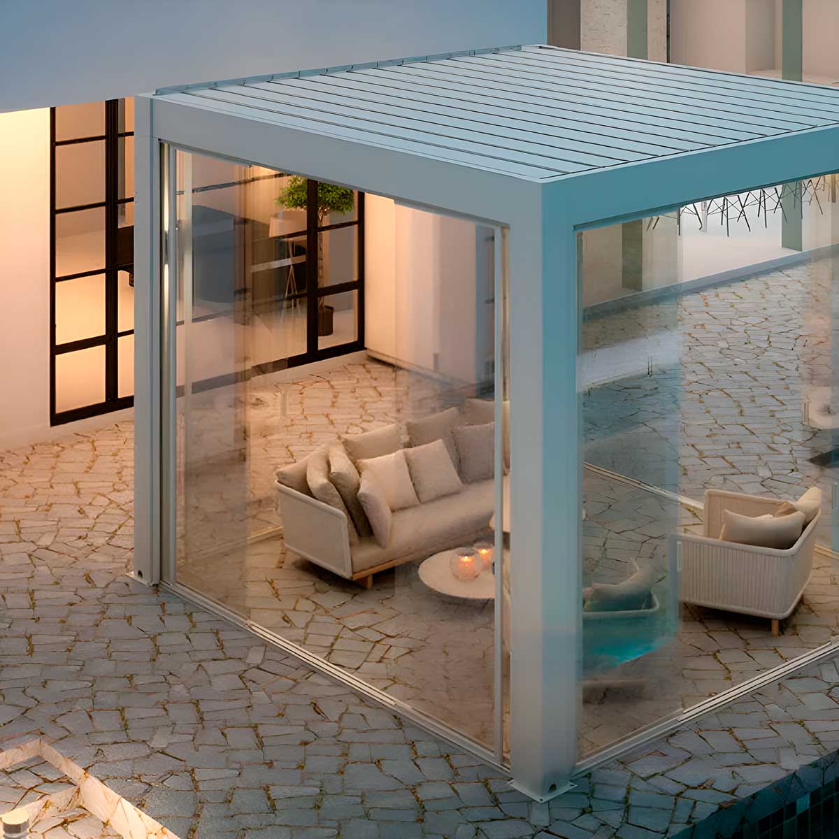 Раздвижная стеклянная панель 2.35*4м