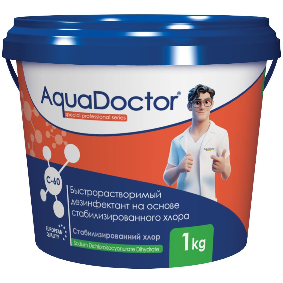 Дезинфектант на основе хлора быстрого действия AquaDoctor C-60 1 кг