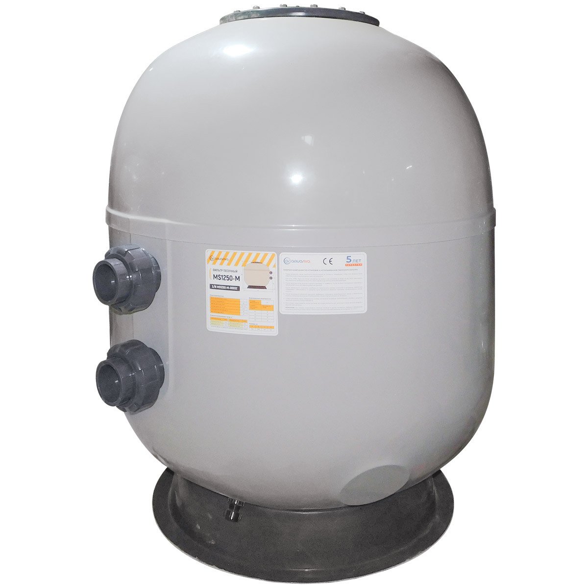 Фильтр AquaViva MS1250-M (62 м³/час, 1250 мм, 1960 кг, 90 мм, 2,5Бар, 1 м засыпка)