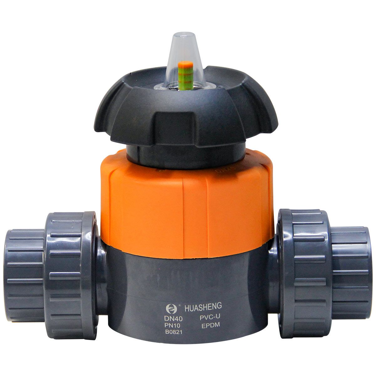 Мембранный вентиль d40 с маховиком, PN10 бар, PVC-U