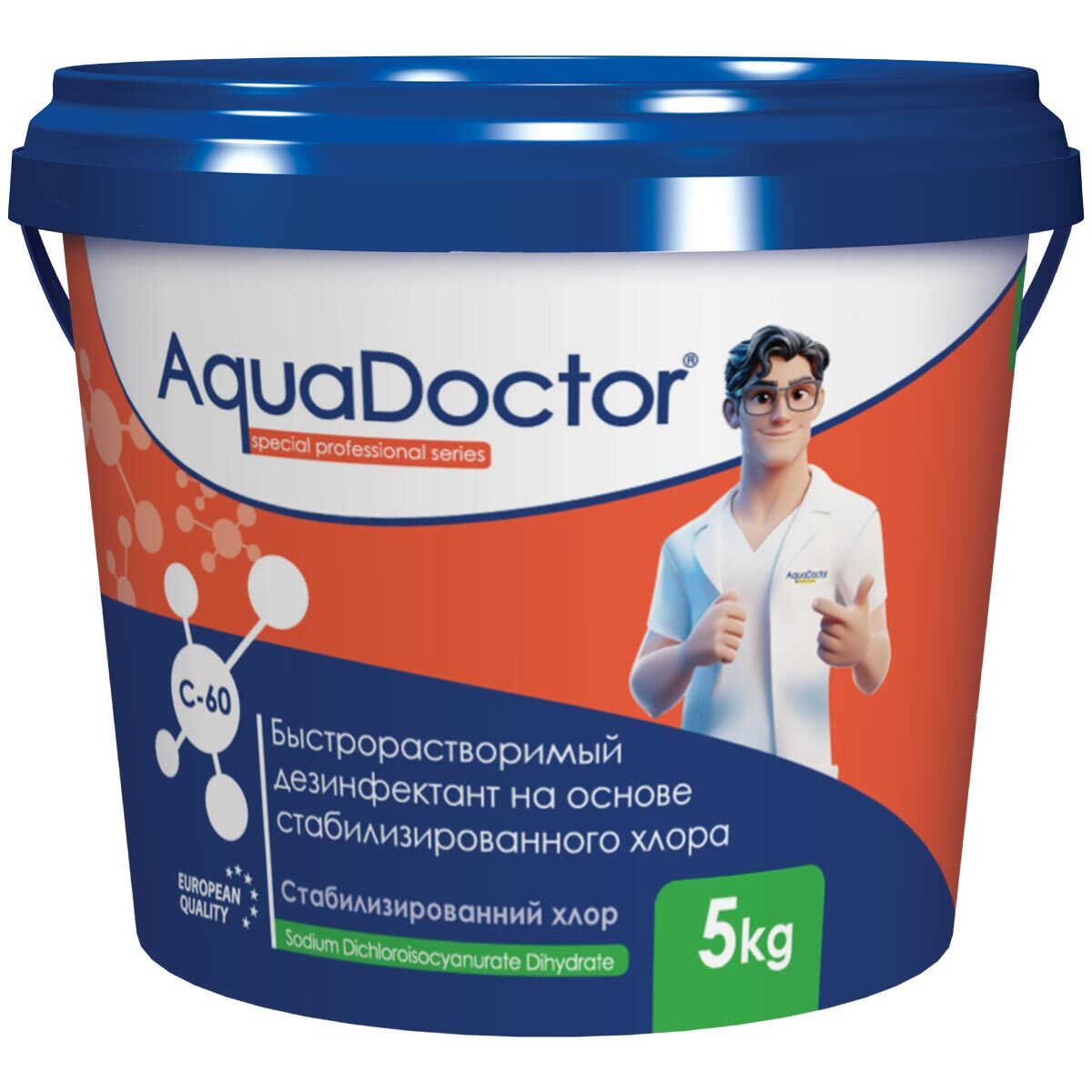 Дезинфектант на основе хлора быстрого действия AquaDoctor C-60 5 кг