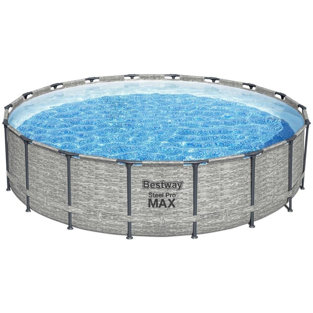 Каркасный бассейн Bestway Steel Pro 5619E (488х122 см), с картриджным фильтром, лестницей и защитным тентом