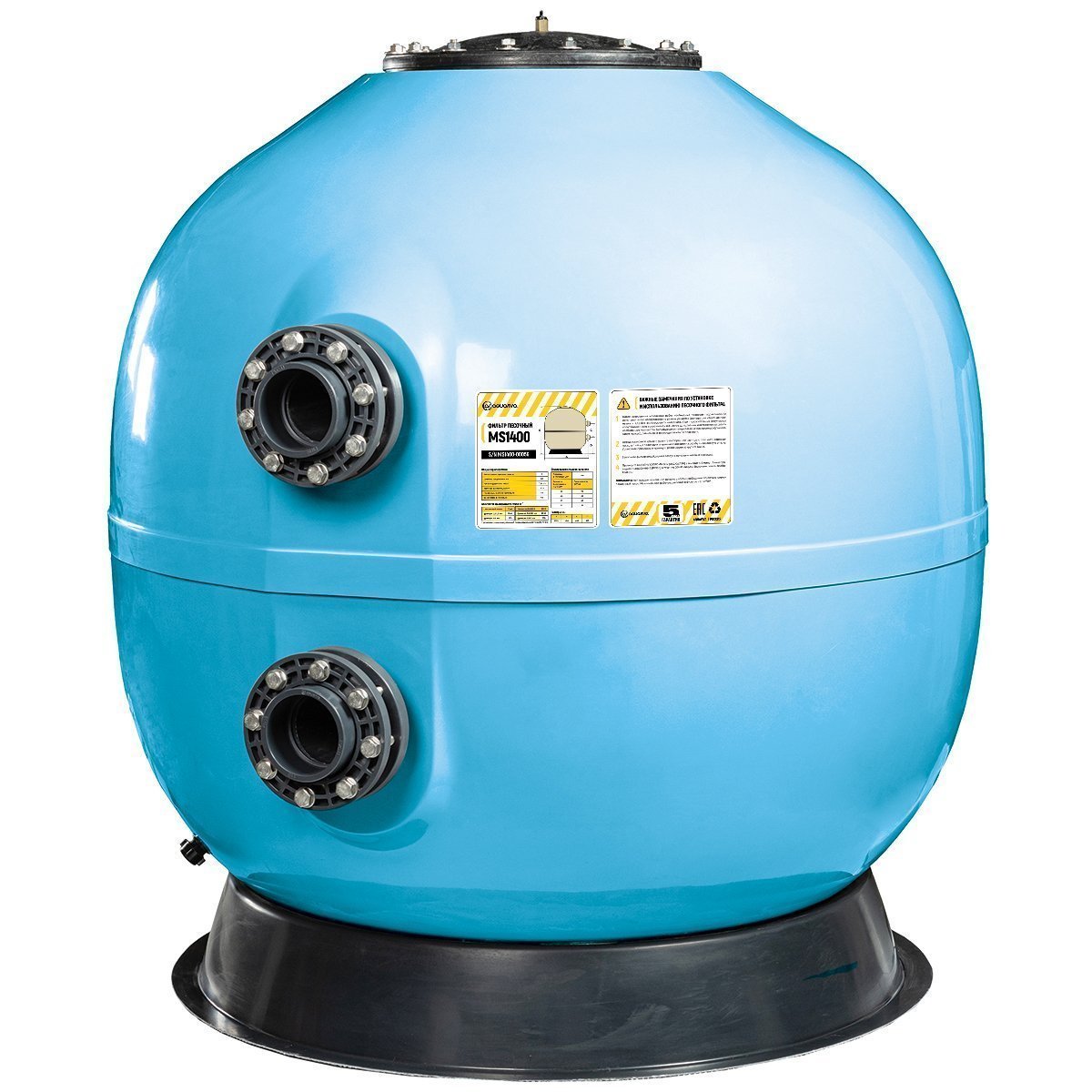 Фильтр AquaViva MS1400 (77 м³/ч , 1400 мм, 2340 кг, 110 мм, 2,5Бар, 1 м засыпка)