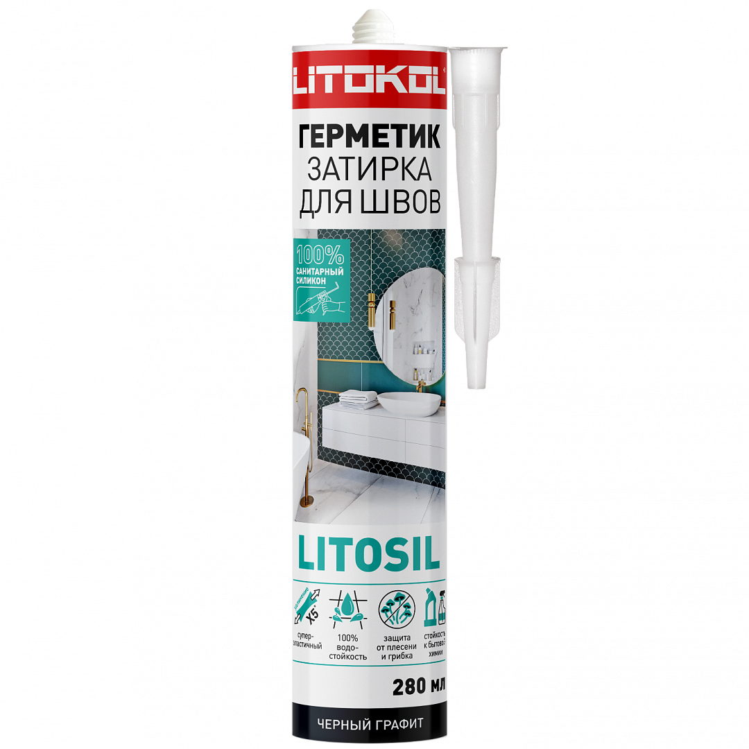 Силиконовый герметик LITOSIL (280 мл) черный графит