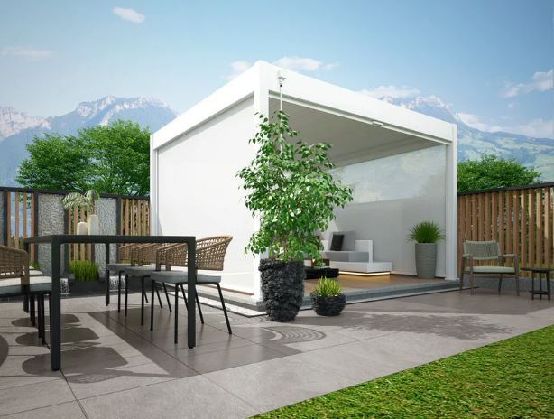 Пергола Aquaviva Авангард Отдельностоящая (руч. упр. ламелями) 4.0X3.6м RAL 7015 (Антрацит)