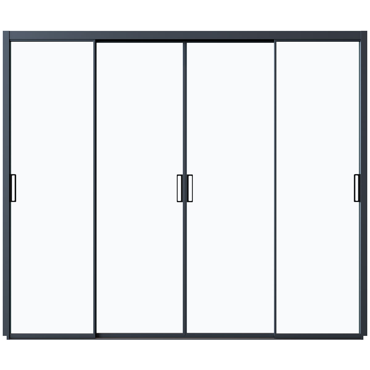 Стеклянная панель 2.35*3.6м на 2х направляющих c рамкой