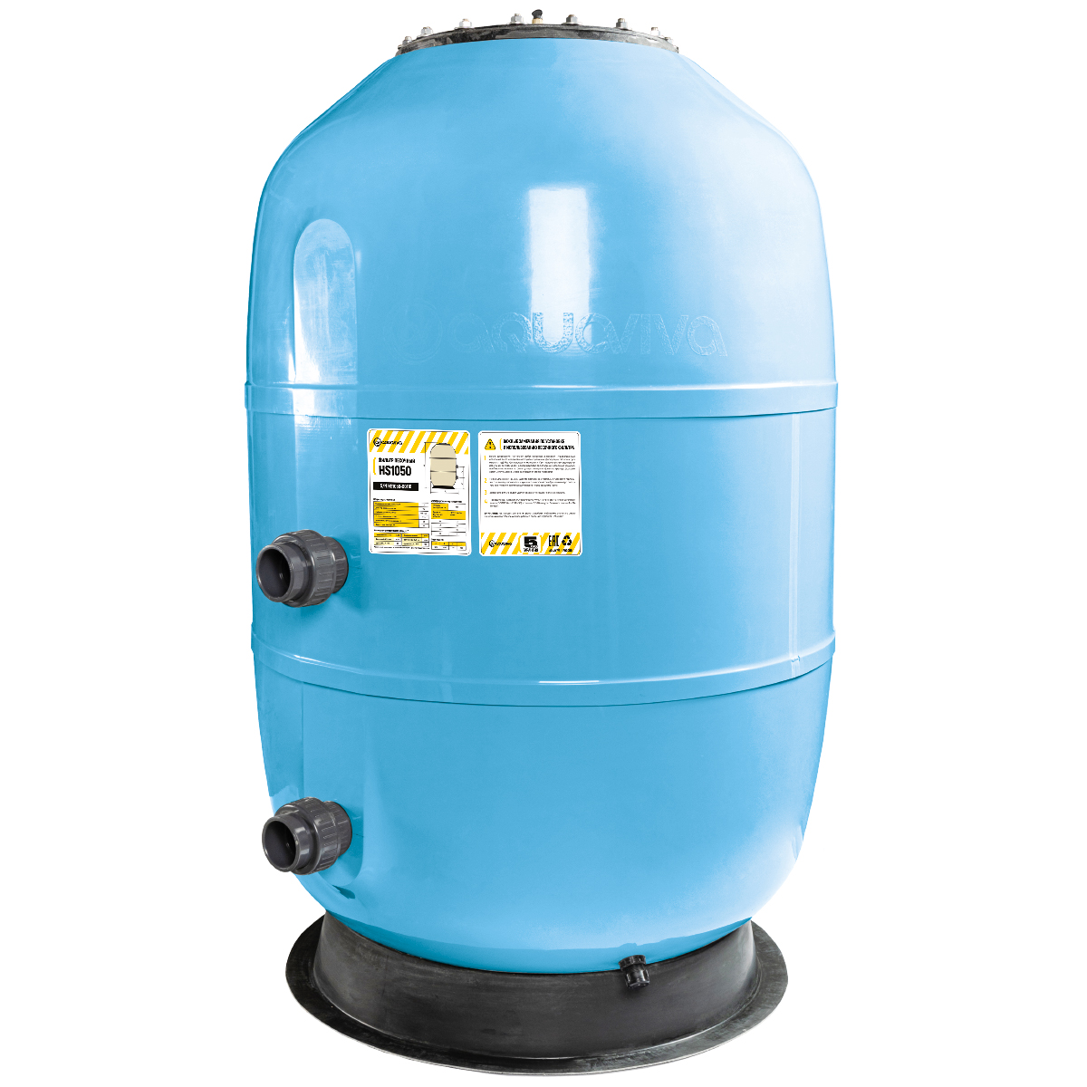 Фильтр AquaViva HS1050 (43 м³/ч, 1050 мм, 1540 кг, 75 мм, 2,5Бар, 1.2м засыпка)