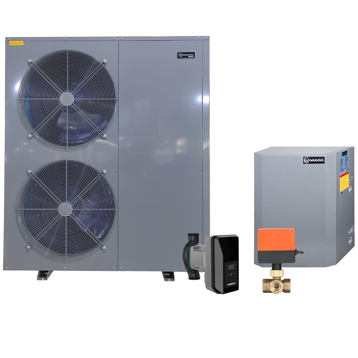 Тепловой инверторный насос ГВС Сплит AquaViva AVH-22-25S+CP3W с циркуляционным насосом и трехходовым клапаном
