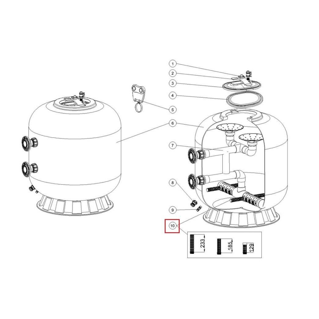 Дюзы для фильтра Aquaviva L1800-2000 (129 мм)