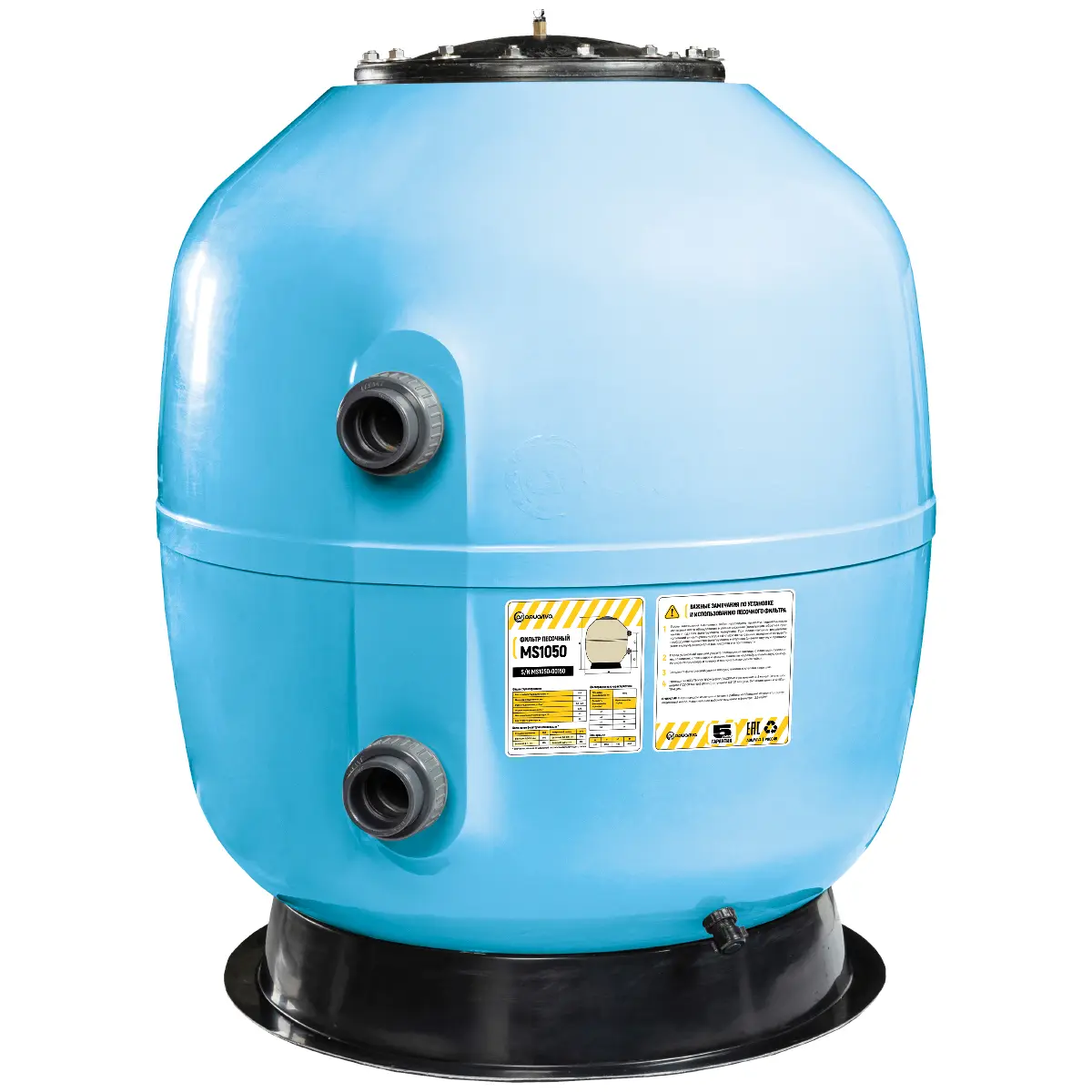 Фильтр озон. AquaViva MS1050 (43м³/ч, 1050 мм, 946 кг, 75mm, 2,5Бар,0,8м засыпка)